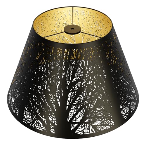 Medium Lamp Shade, ALUCSET Barrel Metal Lampshade with...