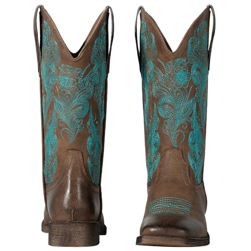 J's.o.l.e Ladies Floral Cowboy Boots for Women Square Toe Cowgirl Boots Fashion Western Boots2