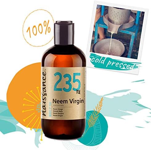 Naissance Virgin Neem Oil (No.235) - 250ml - Pure, Natural, Unrefined, Vegan - For Hair, Nail, Eyebrow, Scalp, Skin, Body & Plants