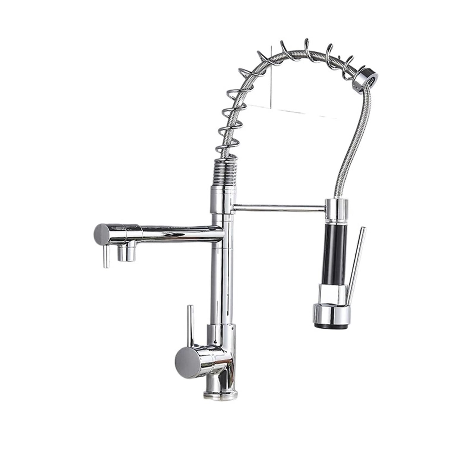 Robinet de cuisine extractible avec mitigeur eau chaude froide sur pont