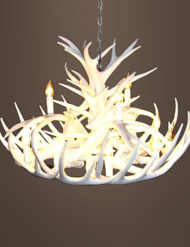 Illuminazione jiaily vintage lampadario di corna di illuminazione attrezzatura industriale paese 12-luci per soggiorno sala da pranzo Facile installazione, 220-240V