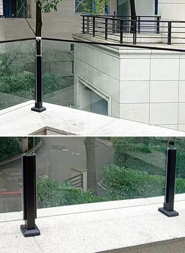 Poste de acero inoxidable con abrazadera de vidrio para evitar caídas en escaleras y terrazas 7