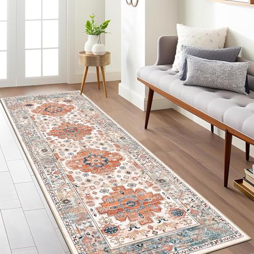Pauwer Boho Hallway Runner Rug 2x6 Washable Entryway Area Rugs Non Slip Farmhouse Vintage Floor Mat Carpet Runner for Hallways Laundry Room Kitchen Bathroom Bedroom