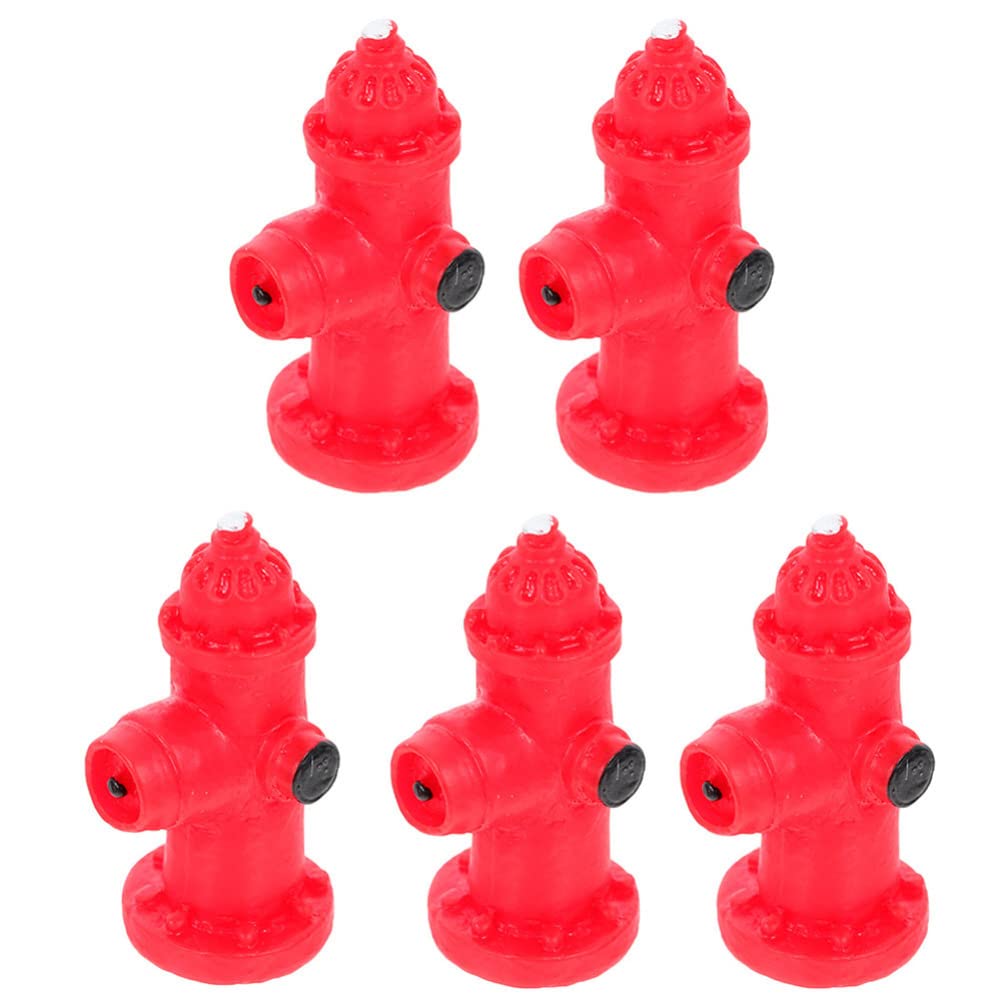 Toyvian 5Pcs Miniature Fire Hydrant Resin Statue Pet Storage Container Desktop Ornament for Fairy Gardens Sand Table Micro Landscape Decor Dining Table Decor