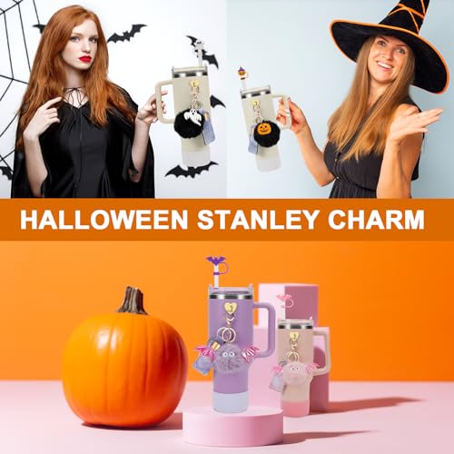 Stanley Cup Halloween Accessories Set - Silicone Straw Cover, Boot, Lipstick Holder, Charms for 40oz & 30oz Tumbler (Pumpkin) - image 6