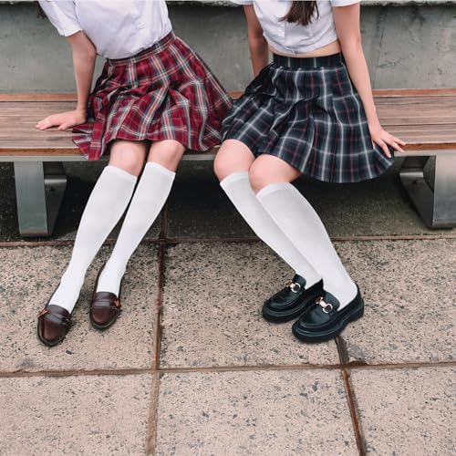 3 Pairs Fashion Women's Knee High Socks - White, Color Block, Adult, Female, Knee-High, Polyester, Athletic Socks2