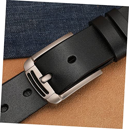 Men's Adjustable Leather Belt Pin Buckle 100% for Jeans and Shorts 110cm Length2