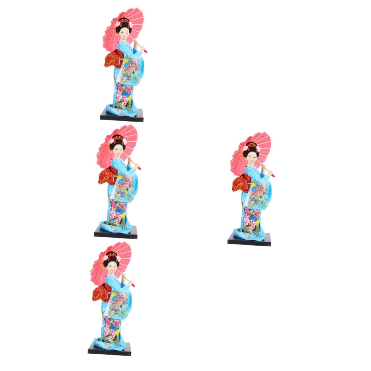 Statue de fille asiatique et geisha : ornements de collection aux détails en tissu