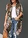 Ivay Womens Floral Kimono Duster Cardigans Short Sleeve Draped Oversized Beach Cover Up Cape Army Green