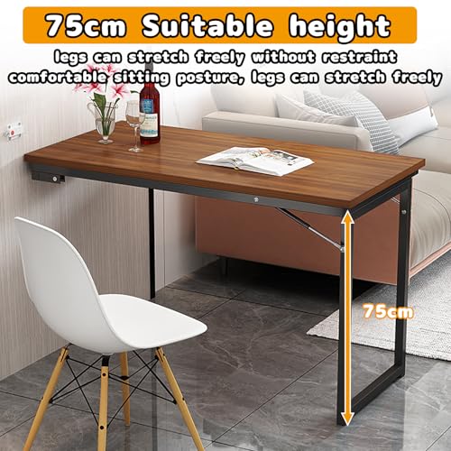 Manque de place ? Table pliante murale 100x50cm, le bureau bois compact idéal - 6