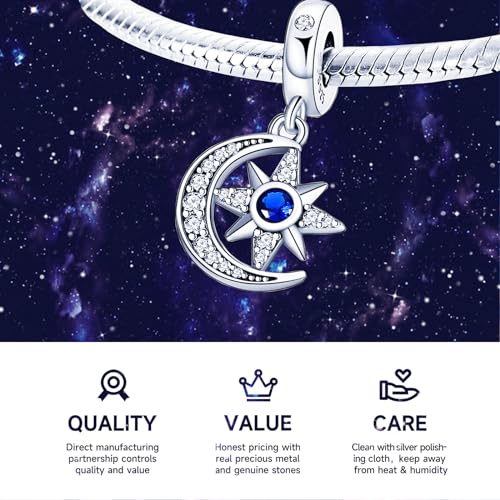 925 Sterling Silver Charms Beads for Bracelets & Necklaces, Devil Evil Eye Moon Star Pendants, Retro Vitality Charm for Bracelets, Cute Cool Birthday Graduation Gifts Jewelry for Women Men4