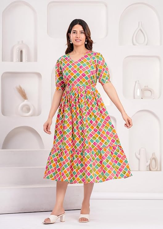 Image of Women Feeding Kurti for Women Cotton Maternity Kurta with Nursing Zip for Pre & Post Pregnancy