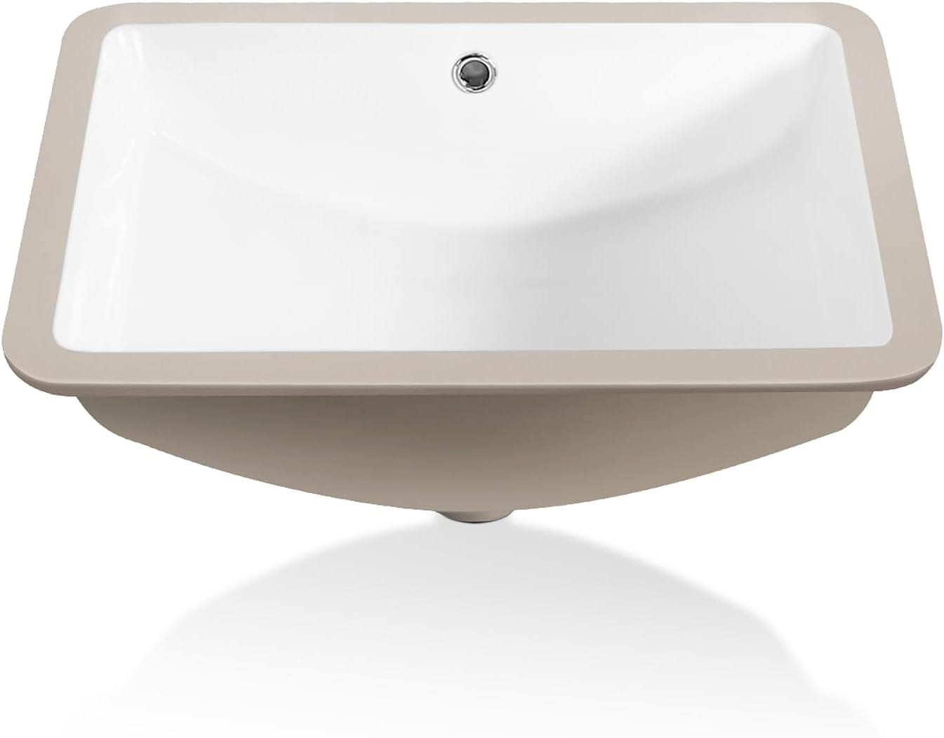 Sinber C1312-OL 21 Inches Undermount Rectangular Bathroom Sink with Overflow Ceramic White Finish