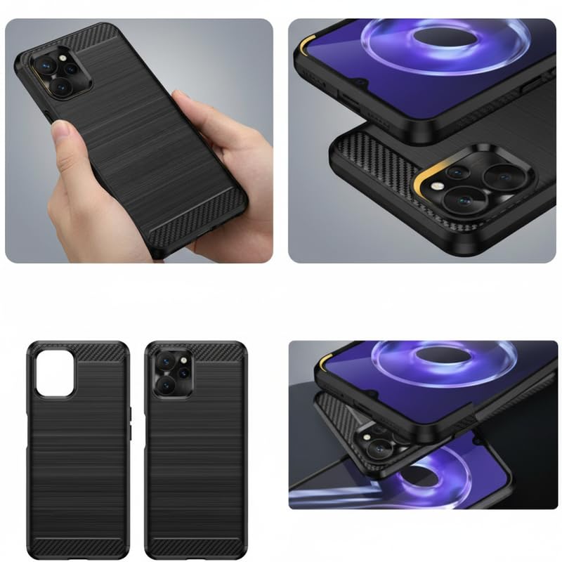 Image of Hybrid Carbon Fiber Back Case for Realme 9i 5G (Black)