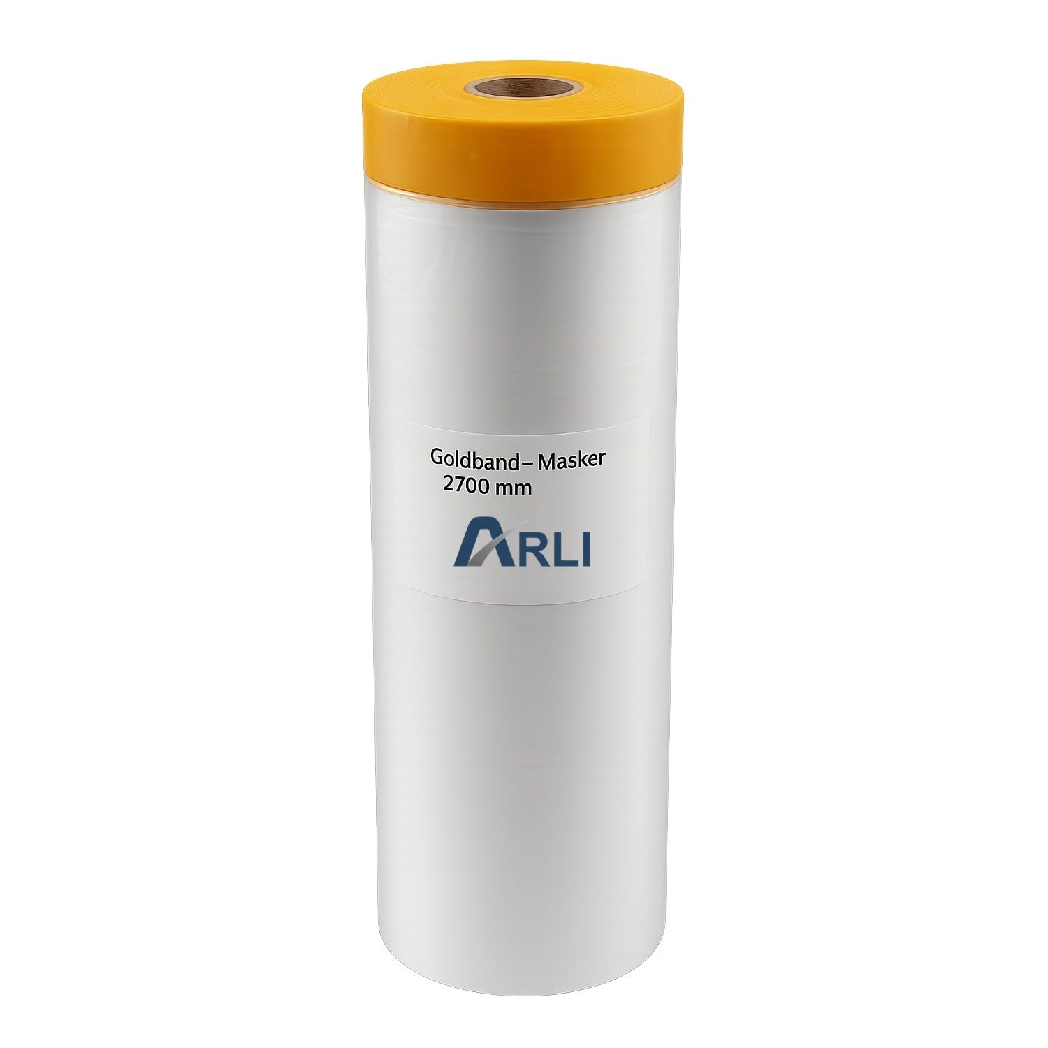 ARLI Goldband Masker 2700 mm x 16 m Abdeckfolie mit Klebeband Malerfolie Baufolie transparent HDPE Folie mit Washi Tape für Abdeckarbeiten im Innen- und Außenbereich (20 Stück/Rollen)