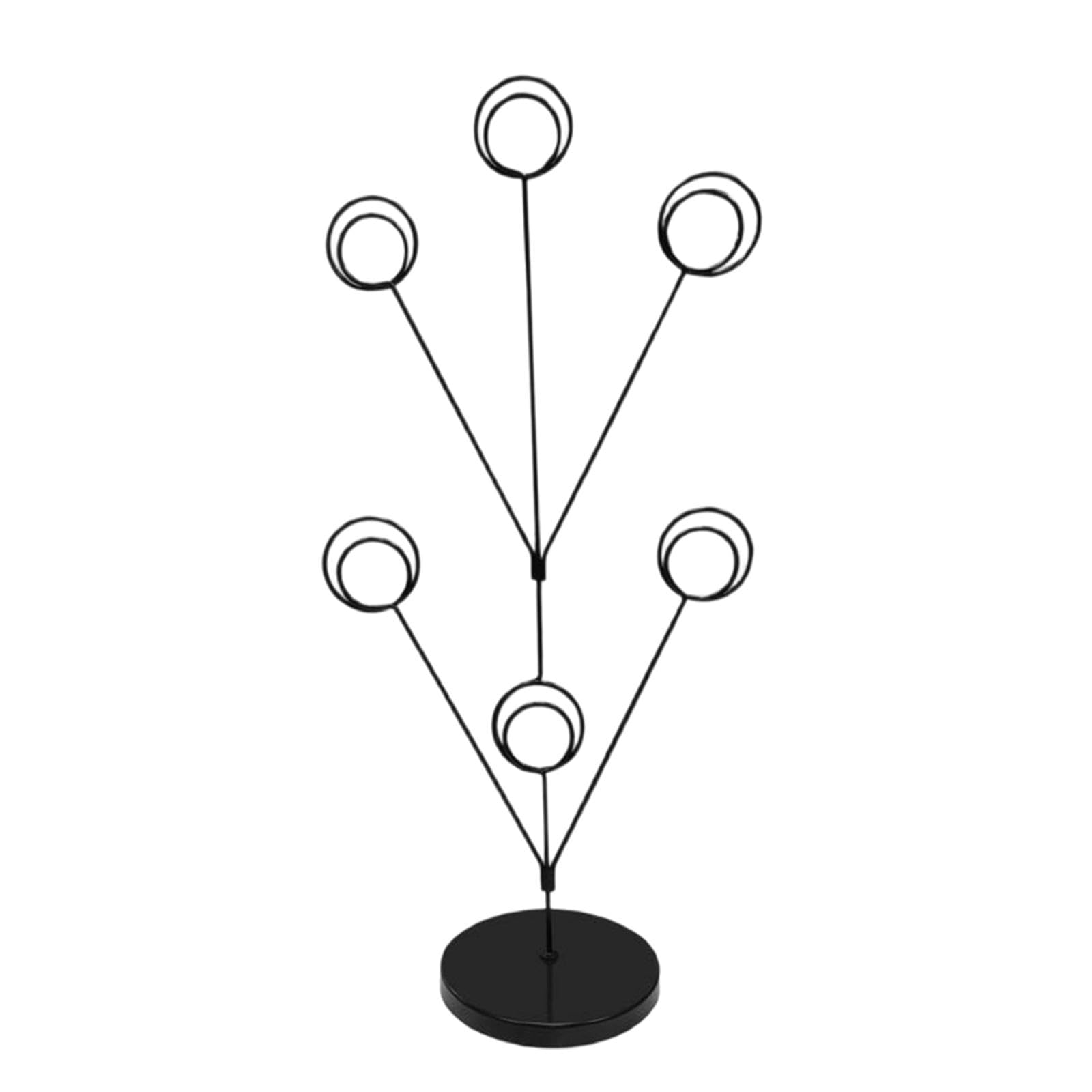 Baoblaze Family Tree Picture Frame Holder 6 Branch Multifunction Desktop Photo Tree Holder for Wedding Reception Wedding Table Numbers , Black