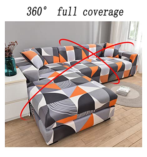 Housse de canapé extensible imprimée : protégez votre canapé usé - 5