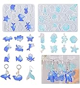 Voyyphixa Kit De 242 Moules En Résine De Silicone Marine, Moule Bijoux Resine Epoxy 10 Paires Résine Boucle D'oreille Moule Avec Crochets Pour Boucles D'oreilles, Anneau De Saut, Anneaux De Clés