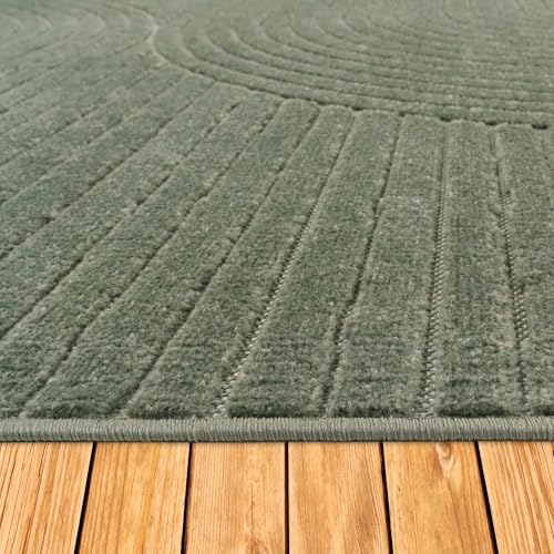 Tapete moderno Paco Home, diseño minimalista verde 6'7"x9'6" miniatura 3
