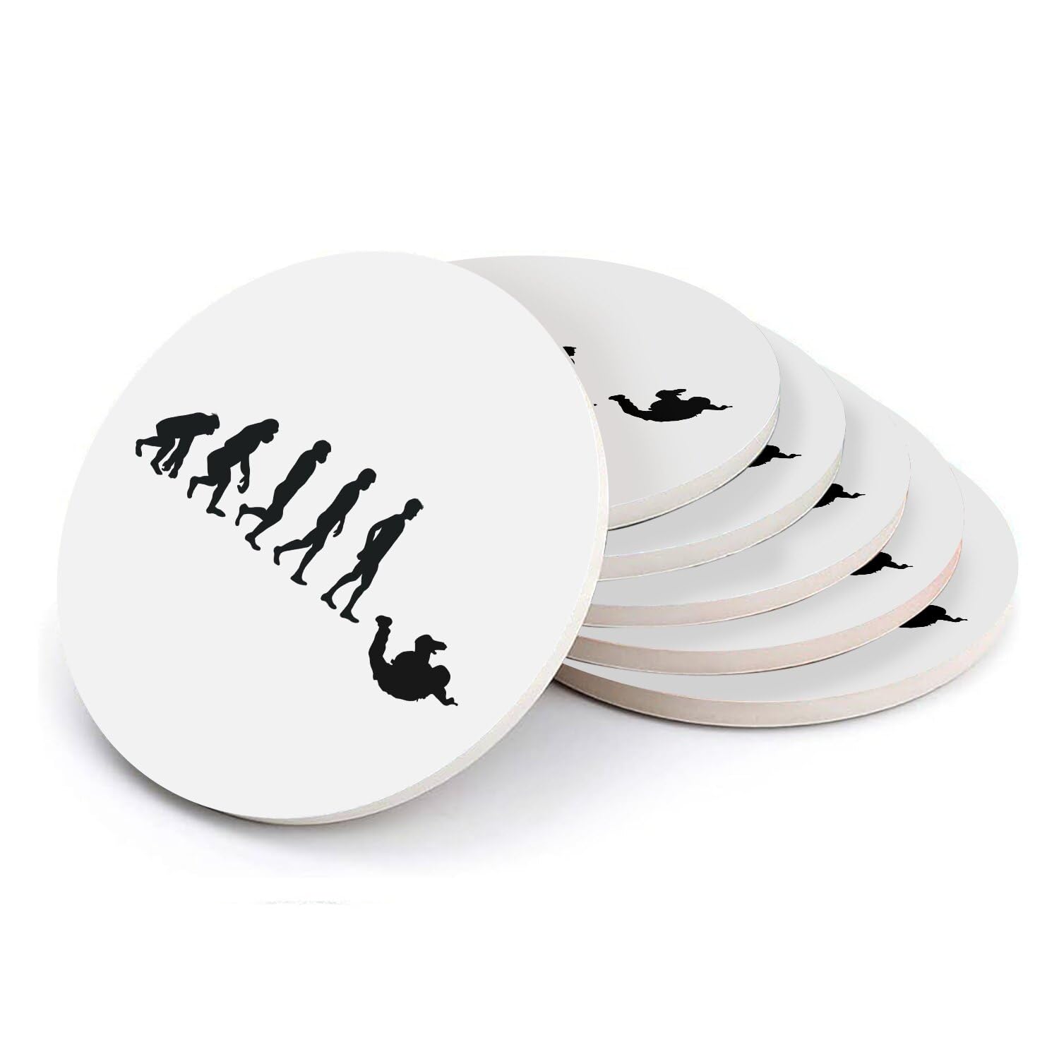 Sous verre ronds en céramique base jump lot de 6 dessous de verre sport parachute 108mm