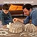 MIEBELY 3D Puzzles for Adults, Illuminated World Globe for Adult with Stand, 3D Wood Music Box Puzzle with Space Projector for Adult, Create Hobbies Craft Building Model Kit Gifts for Kid Boys Girls