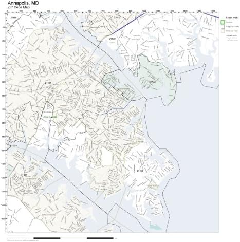 Annapolis Md Zip Code Map Zip Code Wall Map Of Annapolis, Md Zip Code Map Not Laminated : Amazon.ca:  Office Products