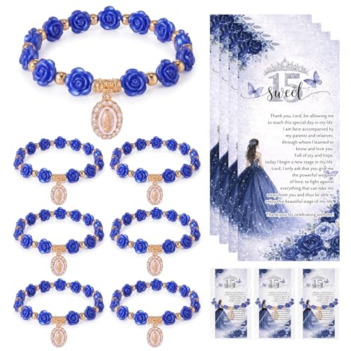 Bracelet Vierge Marie en lot de 30 pour souvenirs de fête et chapelet 15e anniversaire