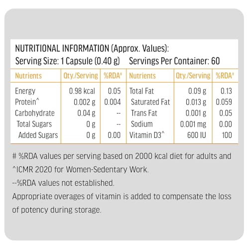 HealthKart hk vitals Vitamin D3 (600 IU) (60 Capsules) | With Sunflower Oil, Promotes Calcium Absorption | Bone Health, Muscle Strength & Immunity - Image 5