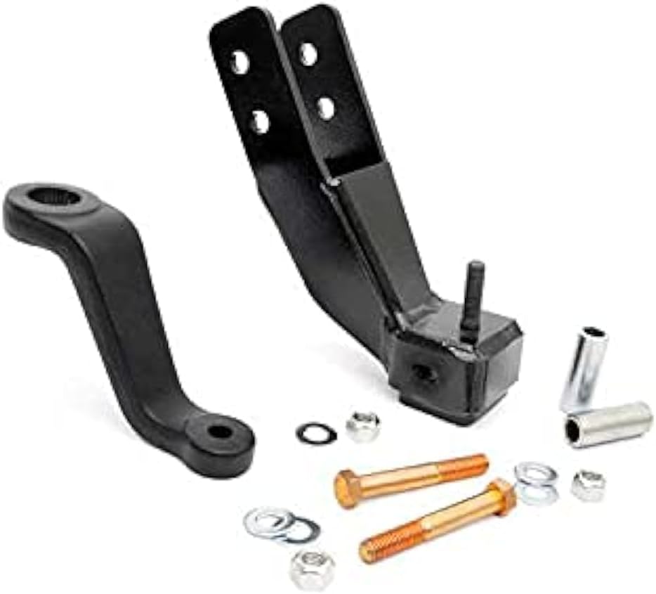 Rough Country Front Track Bar Bracket & Pitman Arm for 1997-2006 Jeep TJ - 1063,Black