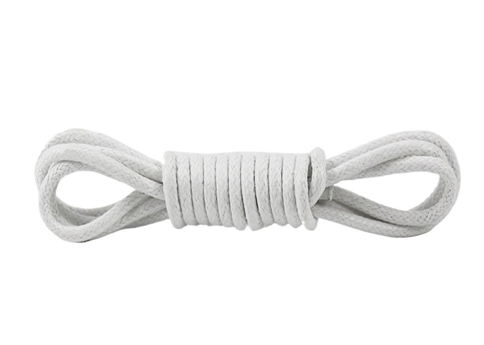 Cordones de zapatos planos, 1 par de cordones de cuero, cordones encerados de algodón, cordones de cuero redondos for zapatos, botas, cordones de zapatos unisex(White,120cm)
