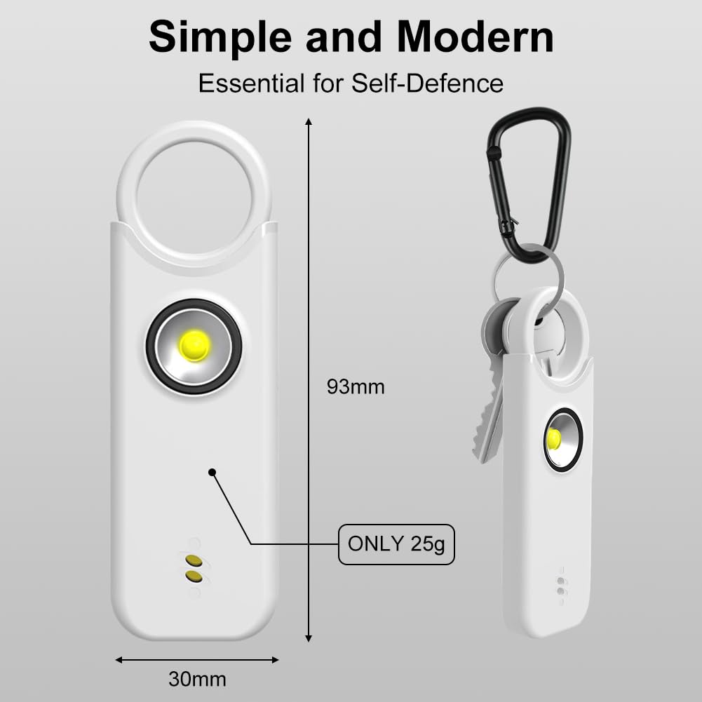 Flintronic Allarme di sicurezza personale per donne, allarme di sicurezza personale da 135DB con luce stroboscopica a LED, allarme di emergenza per autodifesa per donne, ragazze, bambini e anziani