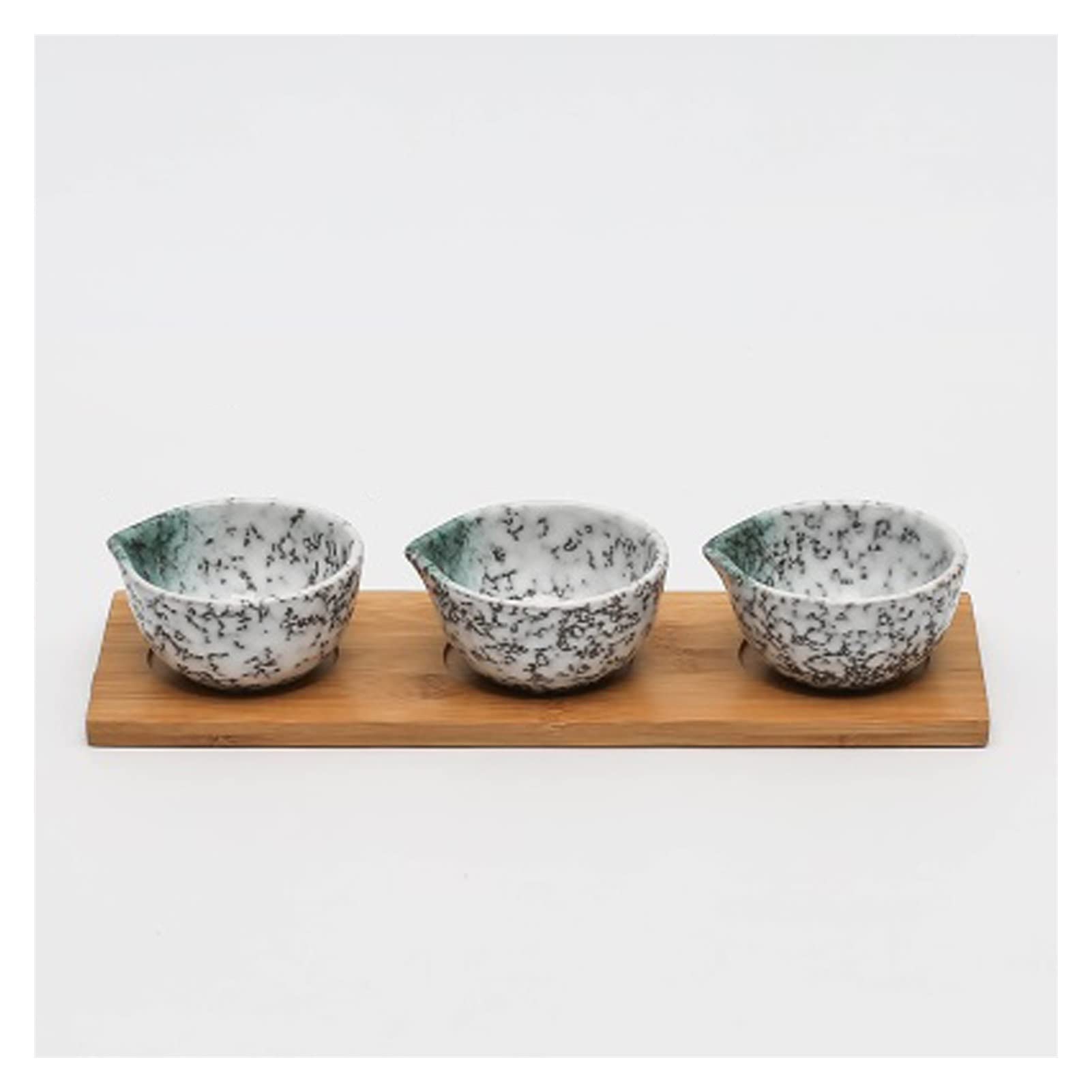 Dipschälchen Japanische Art Tauchschalen Keramikschale mit Holztrain Getrocknete Obst Snack Süßigkeiten Teller geteilt Mehrzwecksauce Teller Saucen Schalen (Color : B)