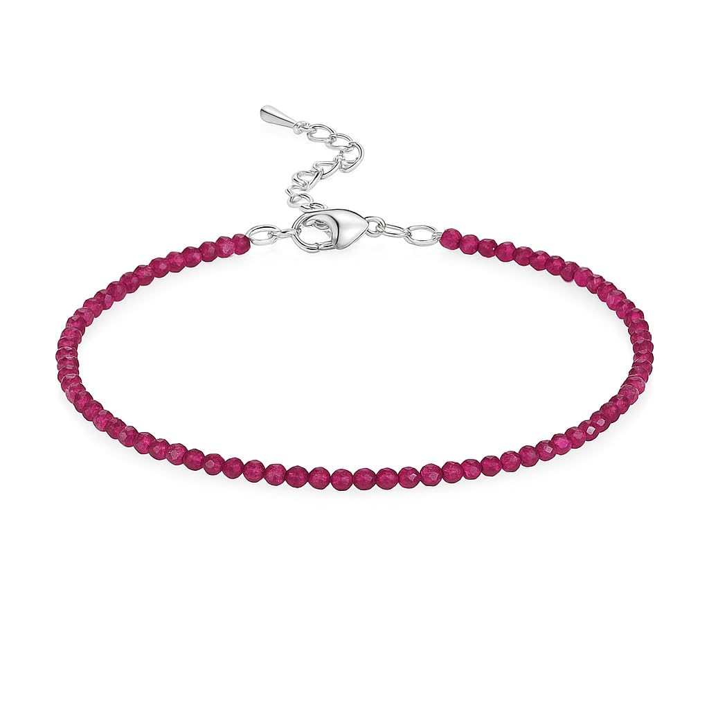 Real Treasure Artificial Ruby Look Stone Beaded Anklet for Women | Adjustable Chain Design for a Comfortable and Secure Fit-image-29