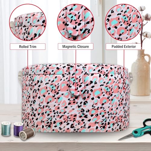 image for SINGER Large Round Sewing Basket with Emergency Travel Sewing Kit & Ma
