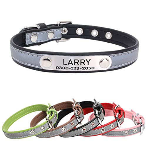 Yonsbox Collier Personnalisé Réfléchissant pour Chiens et Chats avec Plaque Gravée, Collier en...