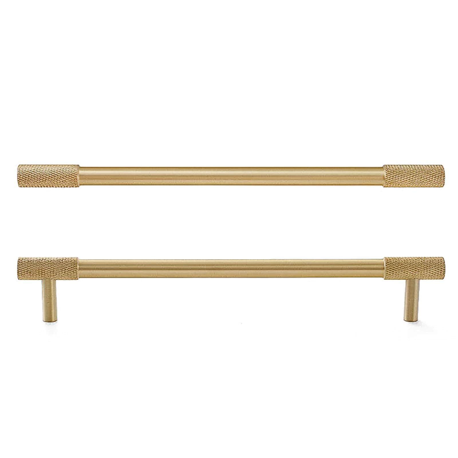 Chenhoju One Color Gold Knurled Brass Cabinet Pulls Single Hole Or Double Hole Options Textured Gold Finish For A Premium Modern Look Cabinet Pulls(223Mm)