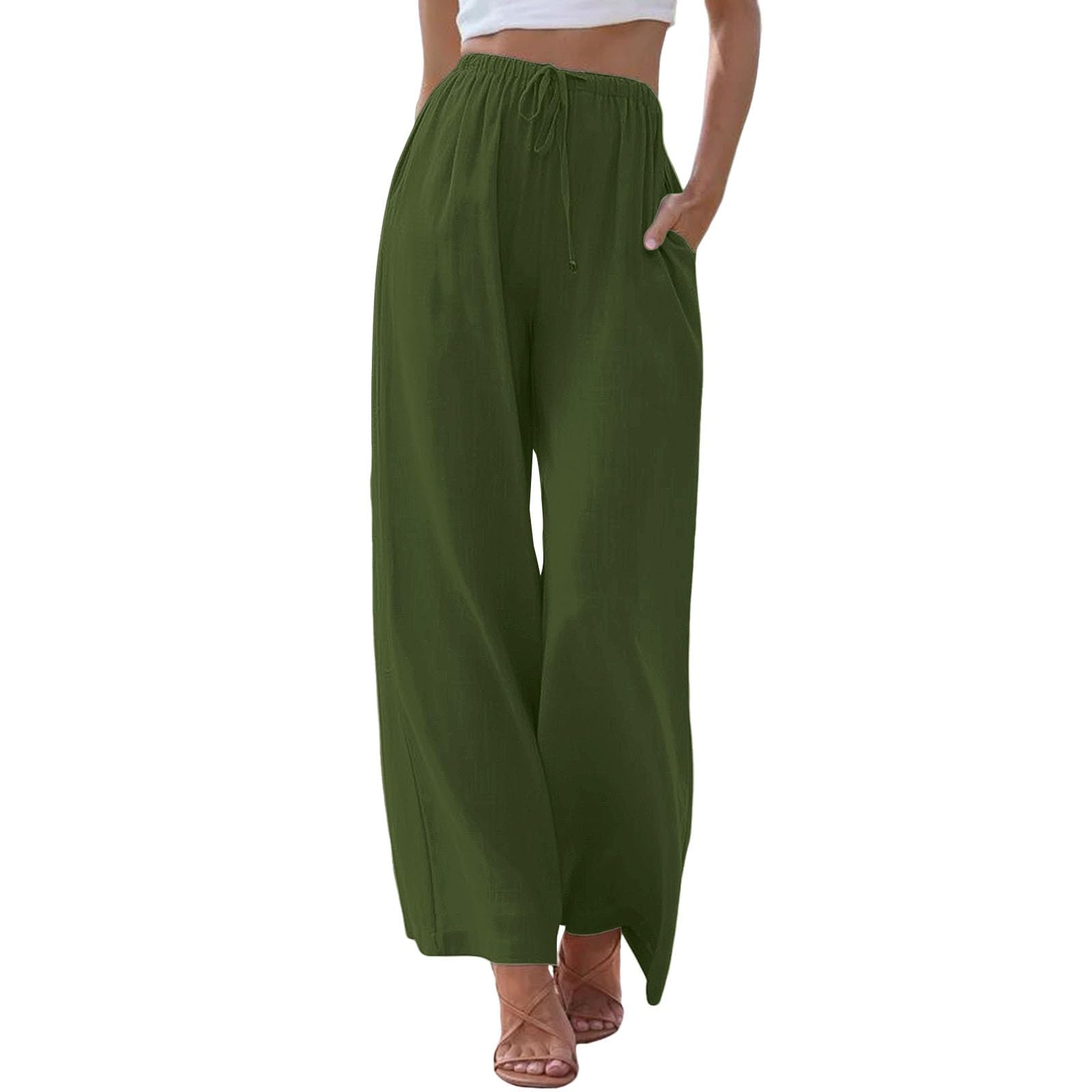 Damen Hose In Übergröße - Elastische 3/4 Slacks Mit Taschen Für Lounge & Alltag