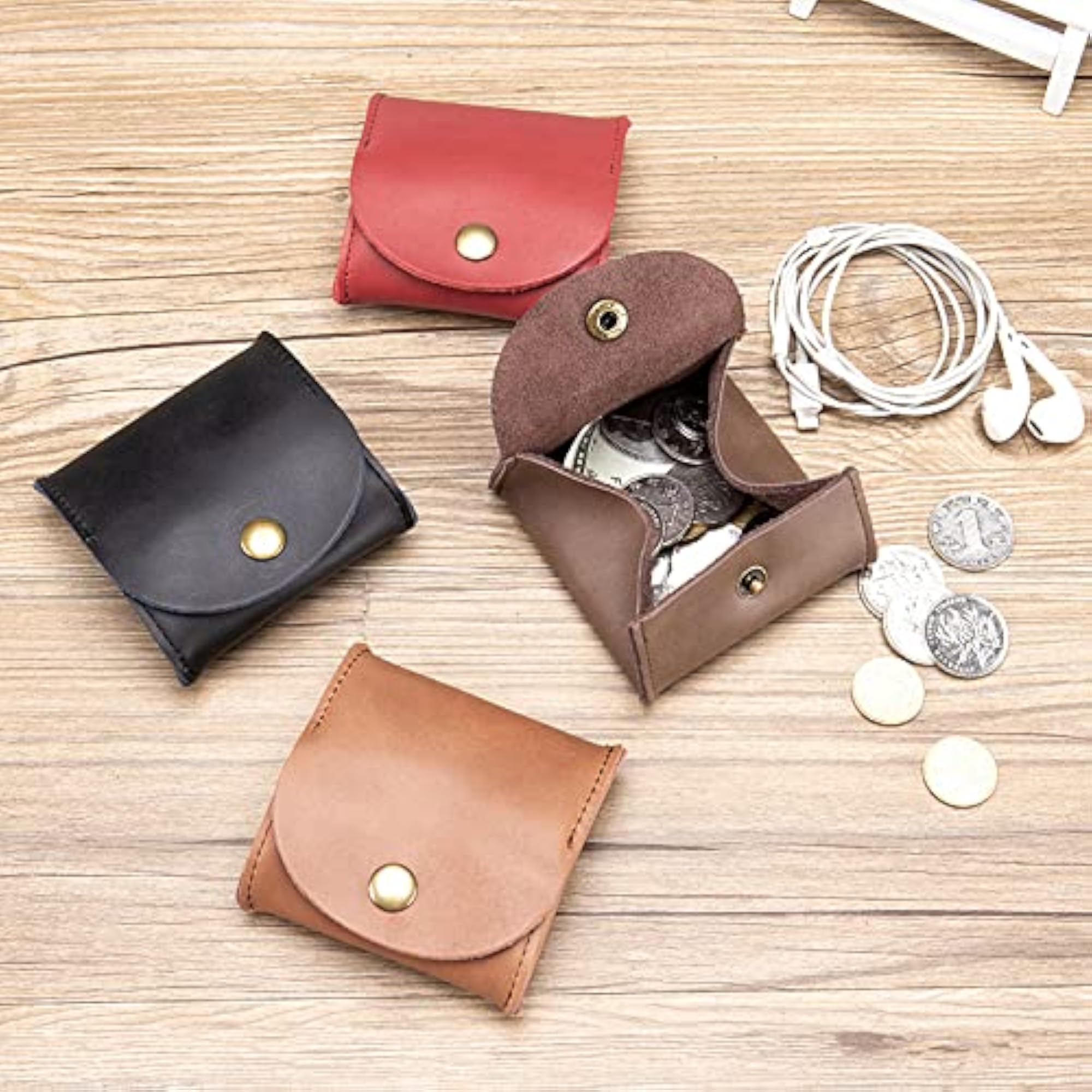 Genuine Leather Coin Purse Key Case, Portable