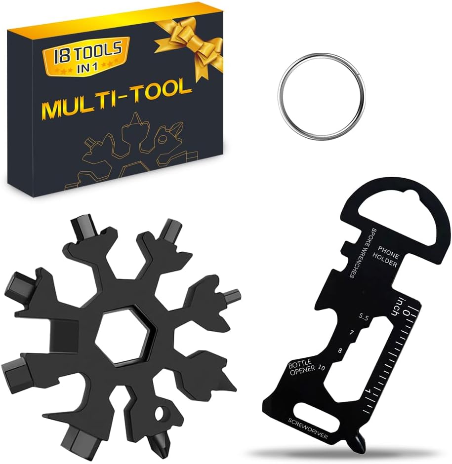 18 in 1 Snowflake Multitool & 8 in 1 Card Tool Stocking Stuffers for Men Christmas Gifts, Multi Tools for Dad from Daughter Son, Gifts for Men (black) 18 in 1 Snowflake Multitool & 8 in 1 Card Tool Stocking Stuffers for Men Christmas Gifts, Multi Tools for Dad from Daughter Son, Gifts for Men (black)