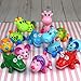 GIFTEXPRESS 12 Pieces 3” - 4” Assorted Zoo Animal Wind Up Toys for Kids Party Favors - Perfect Playing Size for age 3 – 10