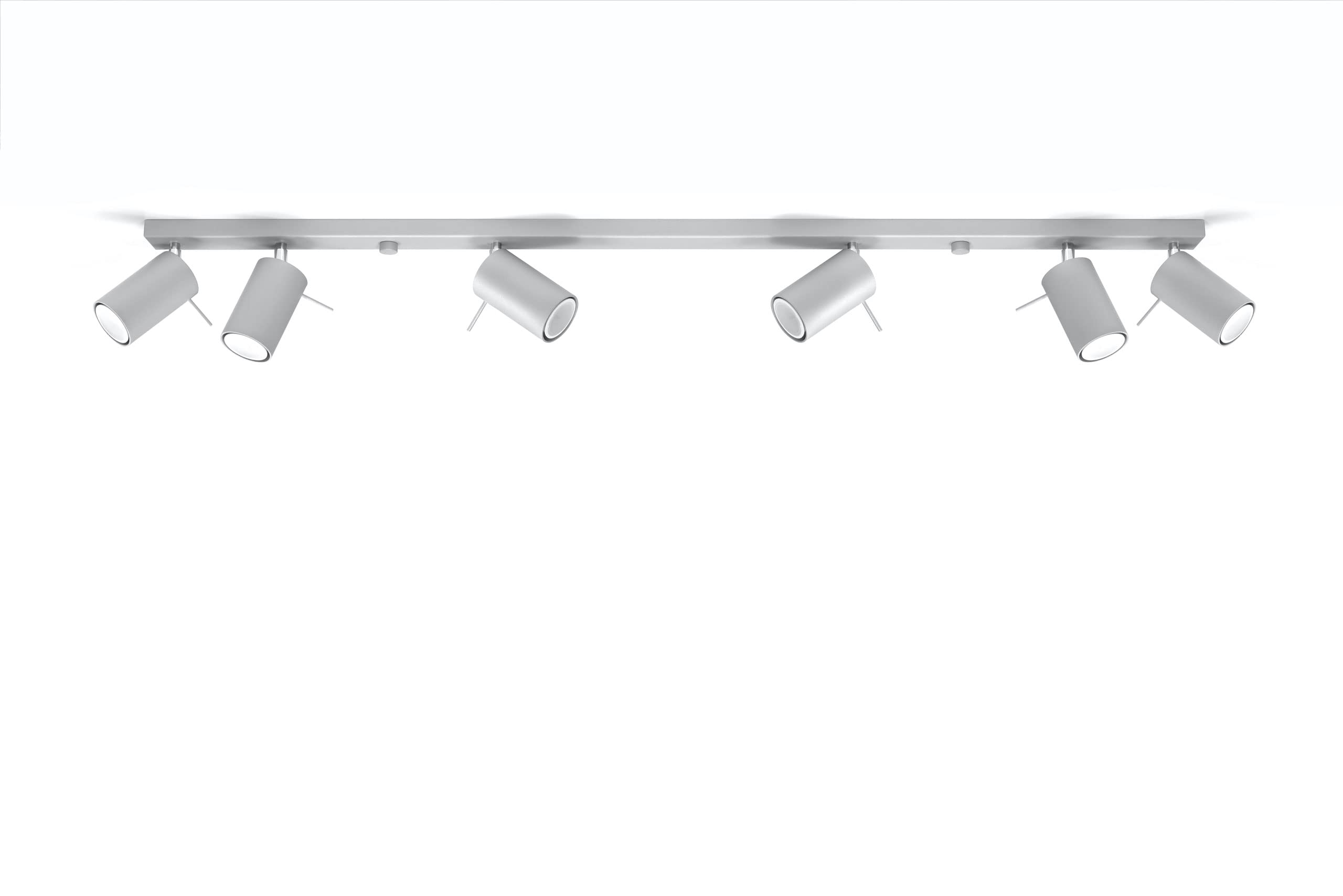 SOLLUX lighting Deckenlampe Deckenleuchte Deckenstrahler Stahl 6 Flammig Grau RING