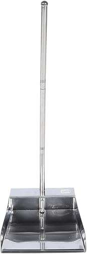 BESTonZON Sartén de limpieza de mango largo, pala de basura de oficina de acero inoxidable, suministros de limpieza para el hogar