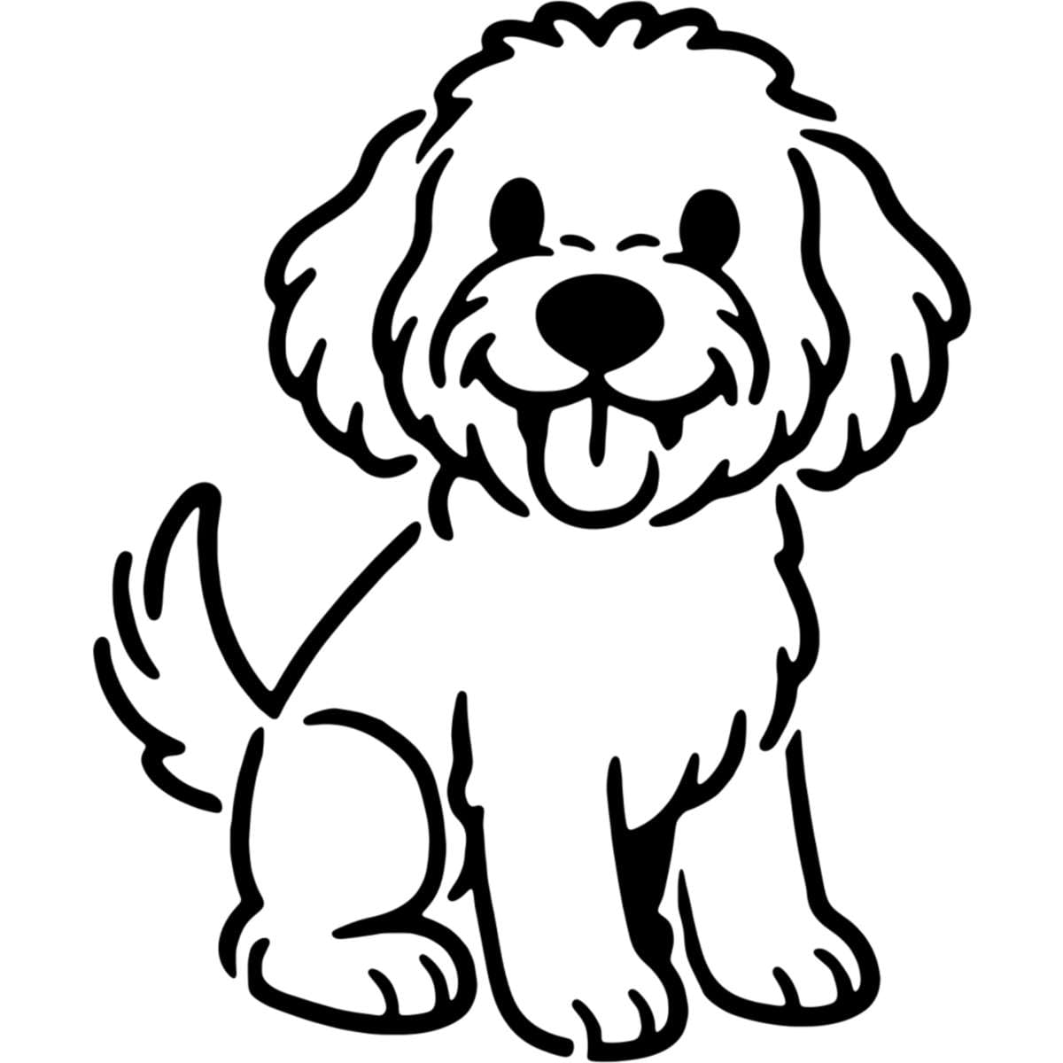 Azeeda 'Happy Sitting Cockapoo' Wall Stencil - XL (A3) (WS00081889)