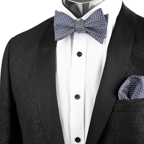 Image of Alizeal Mens 2pcs Solid Self-tied Bow Tie Set