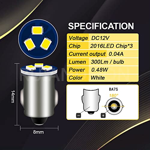 Ruiandsion LED Dashboard Light 3898 BA7S LED Bulb White DC 12V miniatura 4