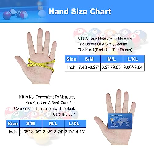YFY Billiard Pool Gloves for Left Hand 3 Finger, Splicing Process, Snooker Cue Sport Glove Popular Sizes for Men & Women