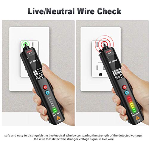Image of BSIDE Voltage Tester EBTN LCD Non-contact Voltage Detector Pen, 3-Line Display with 8 LED Indicator, Dual Range Adjustable Sensitivity AC Power Sensor