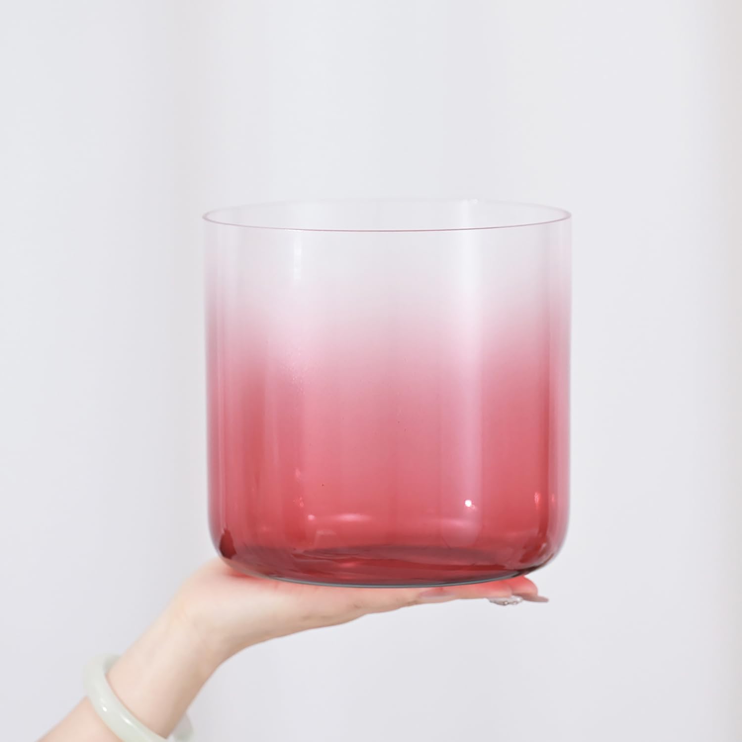 CVNC 432Hz 6 Inch C Note Vermilion Color Aria Crystal Singing Bowl Root Chakra for Sound Healing and Meditation