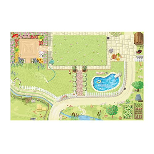 Le Toy Van – Puppenhaus Garten-Spielteppich rutschfestes Weich-Polyester, 120 x 80 cm