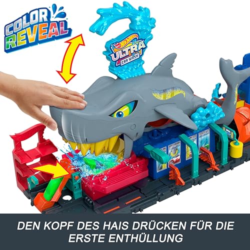 Hot Wheels City Ultra Hai Waschanlage und Color Reveal Fahrzeug – Ansicht 3
